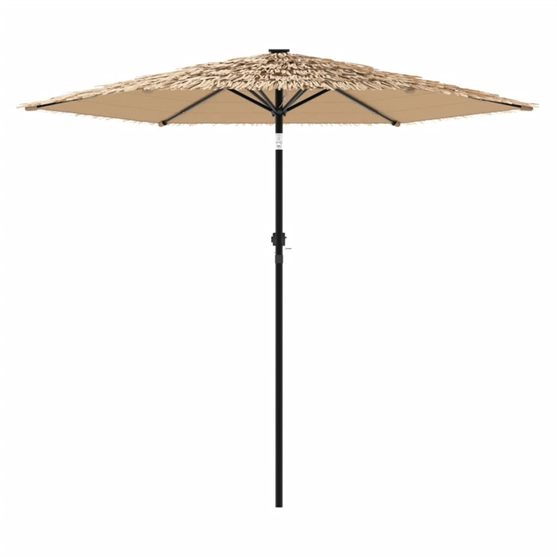 vidaXL Large Garden Parasol with Powder-Coated Steel in Brown