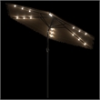 vidaXL Large Garden Parasol with Powder-Coated Steel in Brown