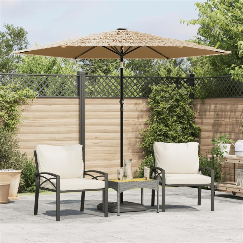 vidaXL Large Garden Parasol with Powder-Coated Steel in Brown