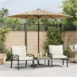 vidaXL Large Garden Parasol with Powder-Coated Steel in Brown