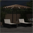 vidaXL Large Garden Parasol with Powder-Coated Steel in Brown