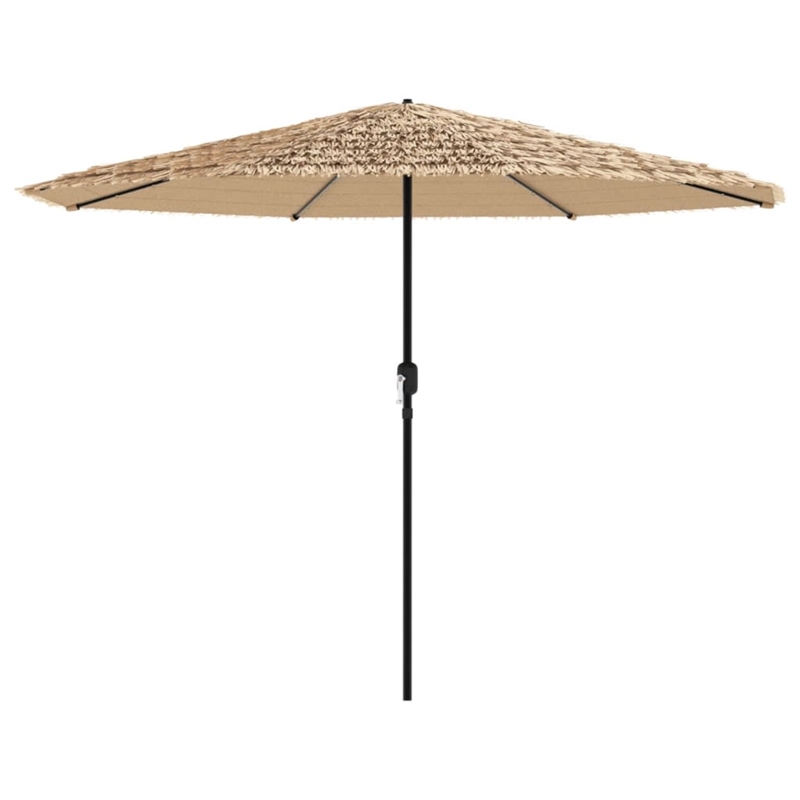 vidaXL Large Garden Parasol with Powder-Coated Steel in Brown