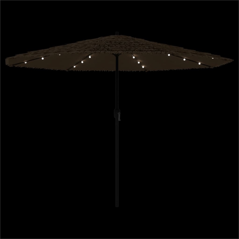 vidaXL Large Garden Parasol with Powder-Coated Steel in Brown