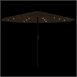vidaXL Large Garden Parasol with Powder-Coated Steel in Brown