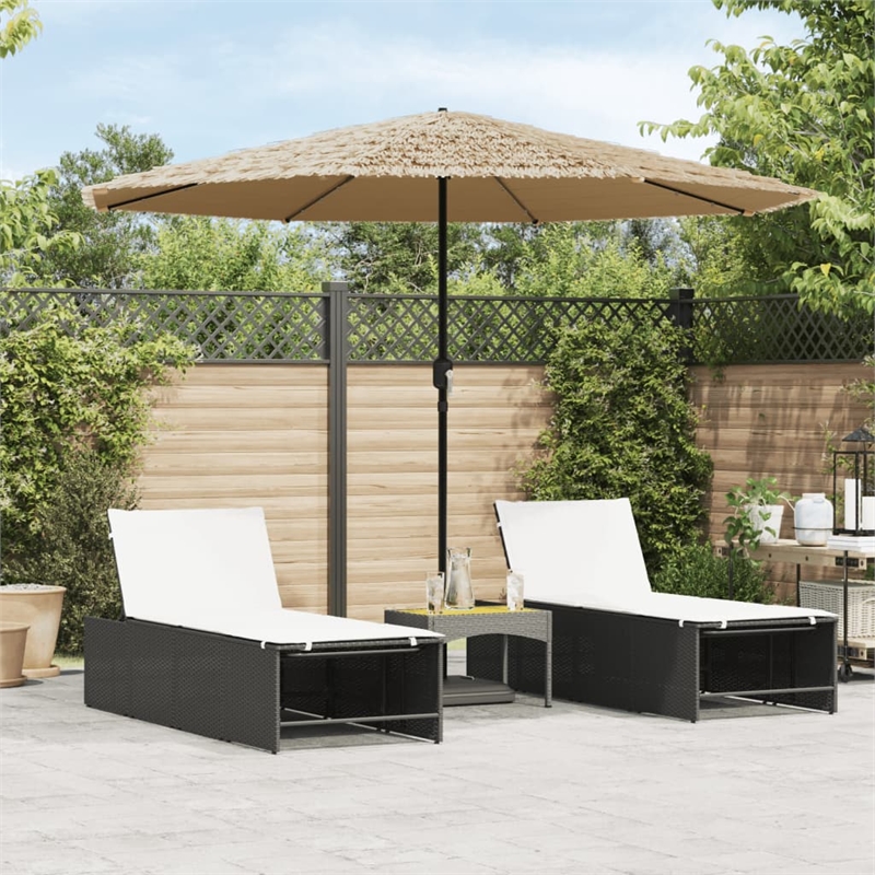 vidaXL Large Garden Parasol with Powder-Coated Steel in Brown