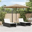 vidaXL Large Garden Parasol with Powder-Coated Steel in Brown