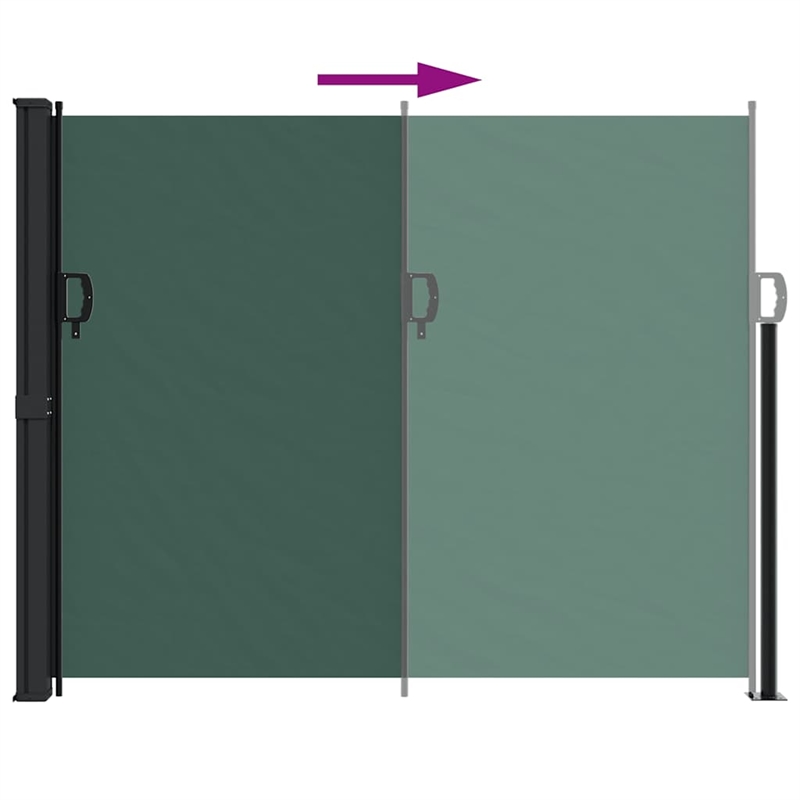 vidaXL Retractable Side Awning in Dark Green