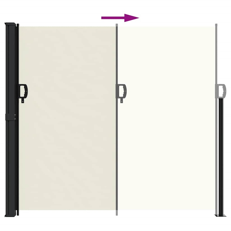 vidaXL Retractable Side Awning in Cream