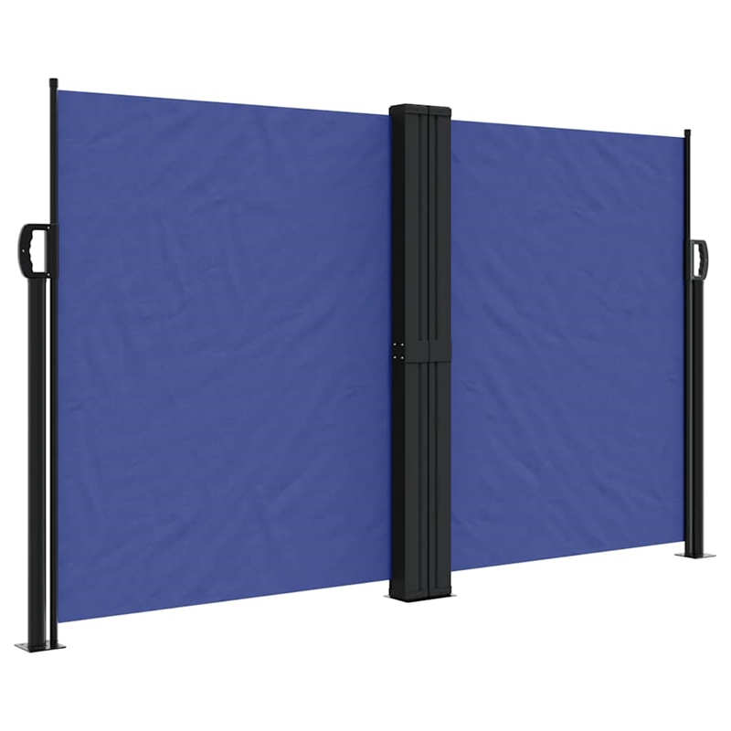 vidaXL Retractable Side Awning with PU Coating in BLue