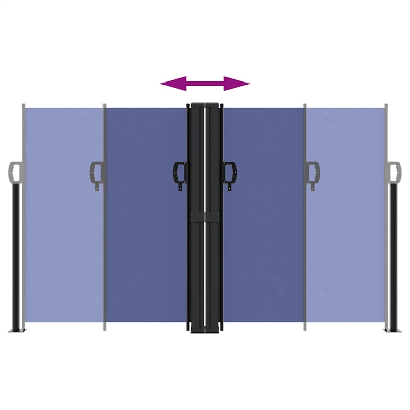 vidaXL Retractable Side Awning with PU Coating in BLue