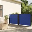 vidaXL Retractable Side Awning with PU Coating in BLue