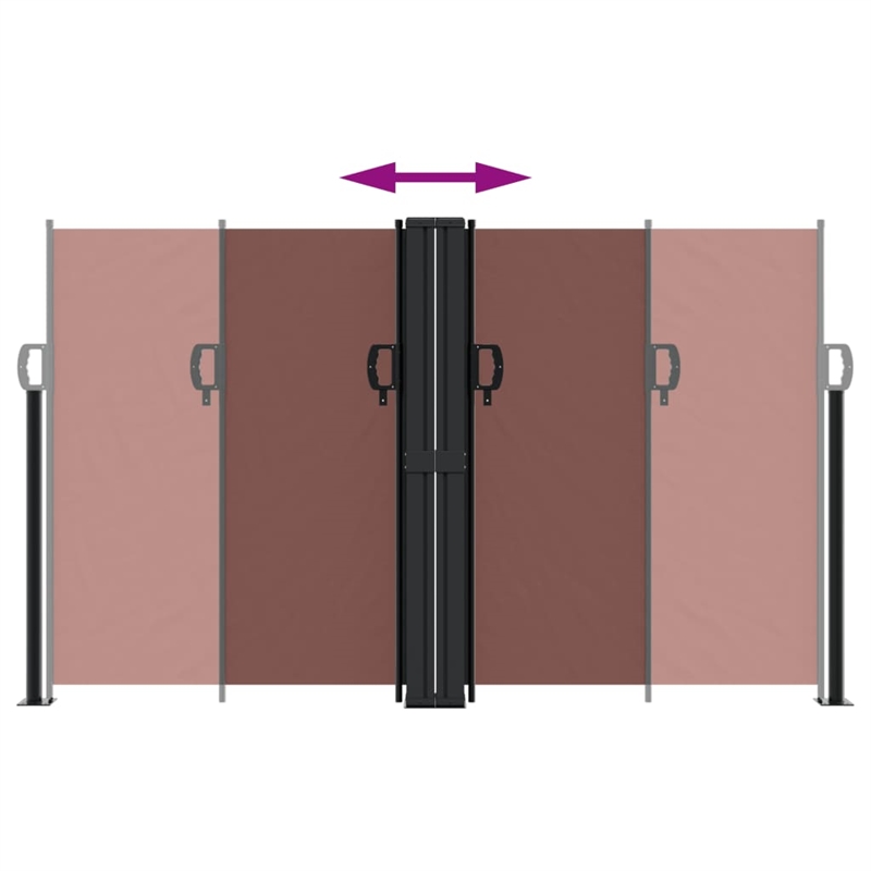 vidaXL Retractable Side Awning with PU Coating in Brown
