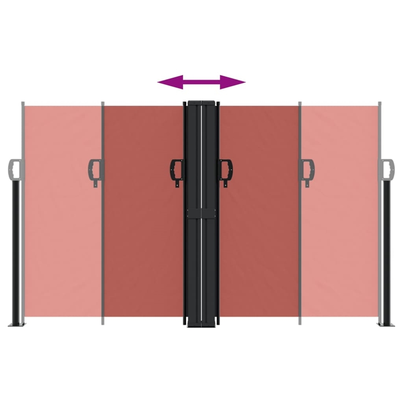 vidaXL Retractable Side Awning with PU Coating in Terracotta