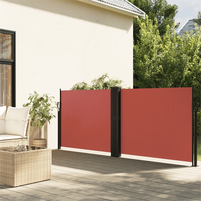 vidaXL Retractable Side Awning with PU Coating in Terracotta