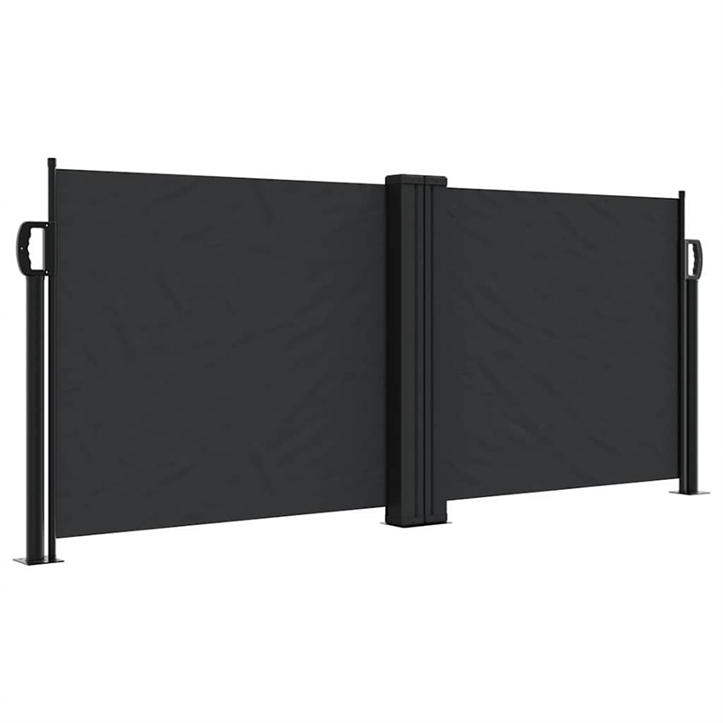 vidaXL Retractable Side Awning with PU Coating in Black