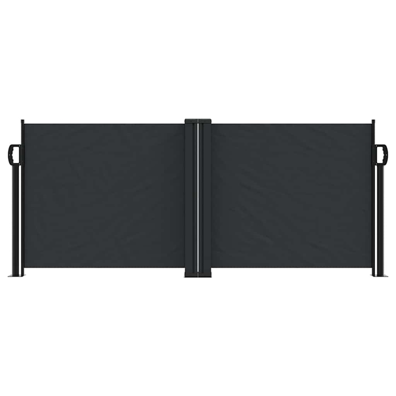 vidaXL Retractable Side Awning with PU Coating in Black