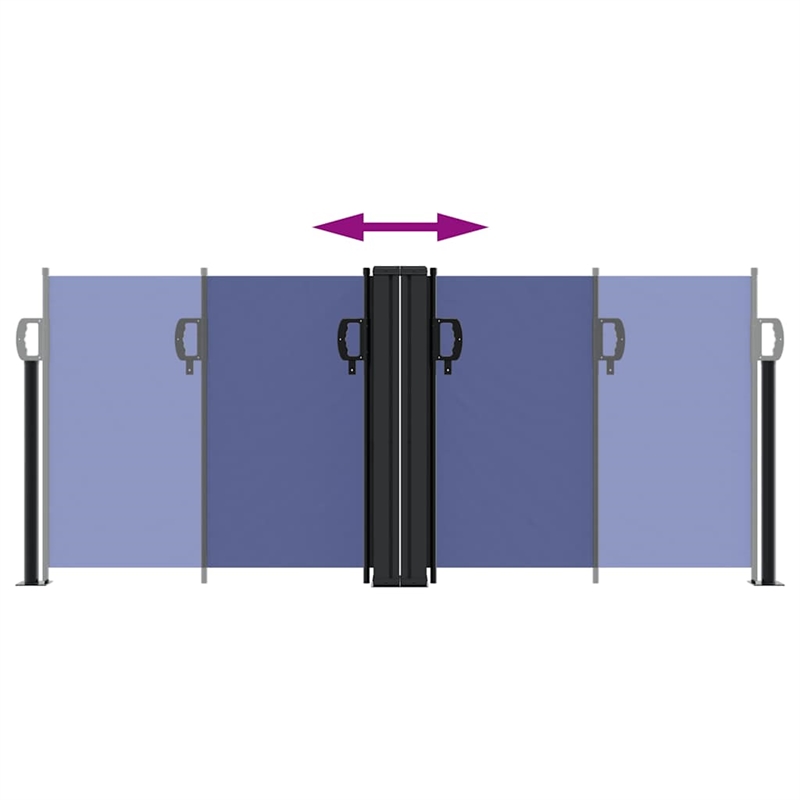 vidaXL Retractable Side Awning with PU Coating in Blue