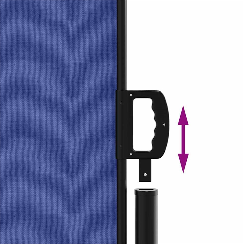 vidaXL Retractable Side Awning with PU Coating in Blue