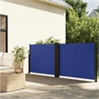 vidaXL Retractable Side Awning with PU Coating in Blue
