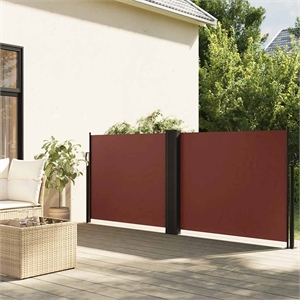 vidaXL 39.4x393.7 in Retractable Side Awning in Brown