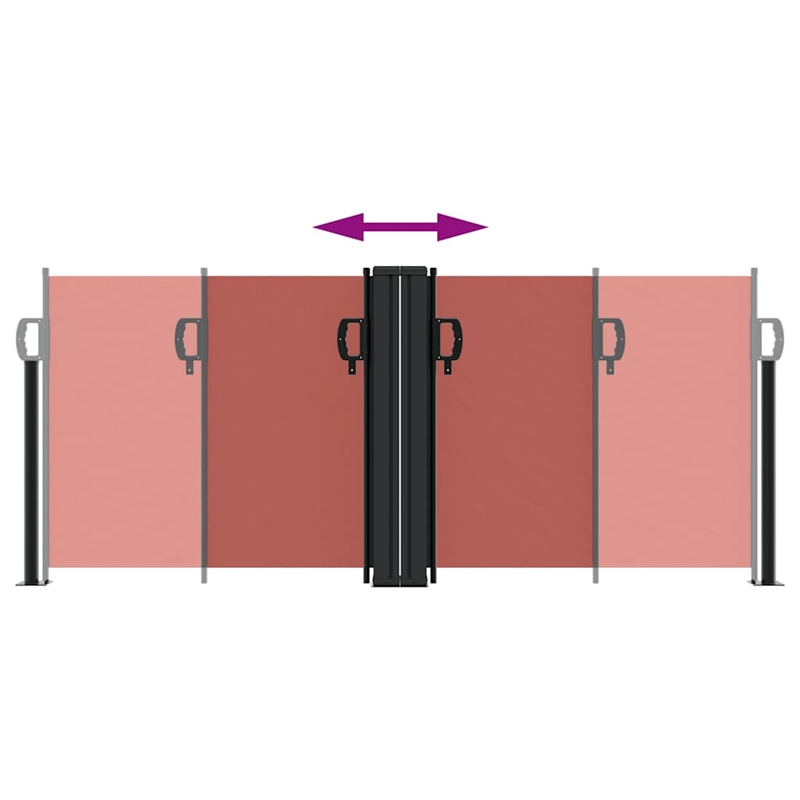 vidaXL Retractable Side Awning with PU Coating in Terracotta