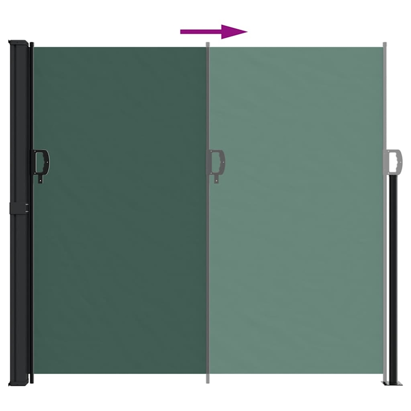 vidaXL Retractable Side Awning in Dark Green