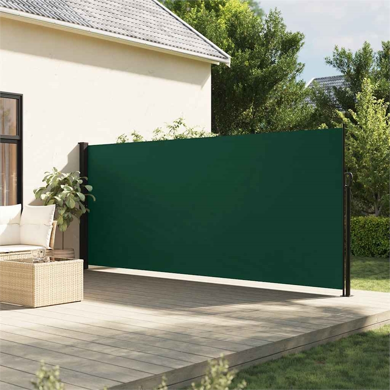 vidaXL Retractable Side Awning in Dark Green