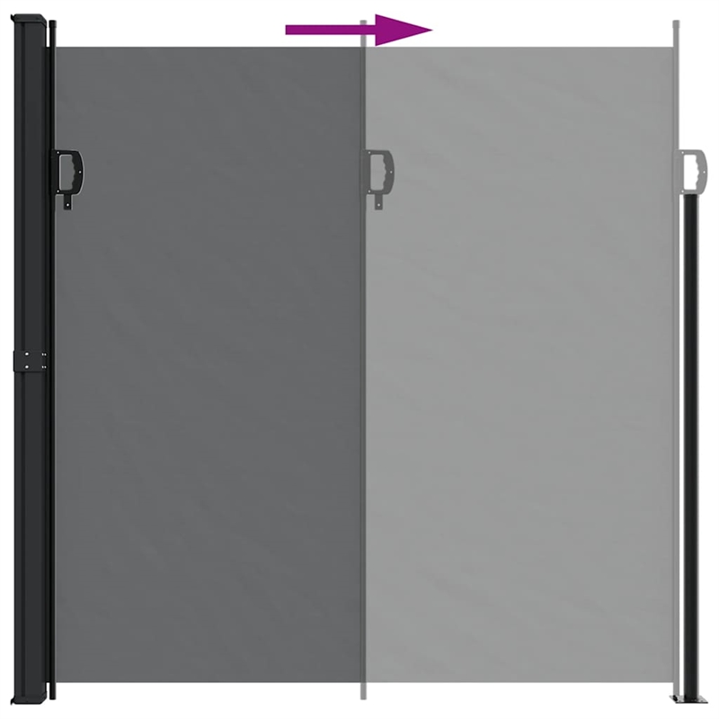 vidaXL Retractable Side Awning in Black