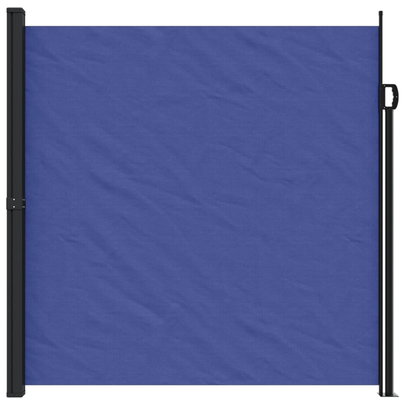 vidaXL Large Retractable Side Awning with PU Coating in Blue