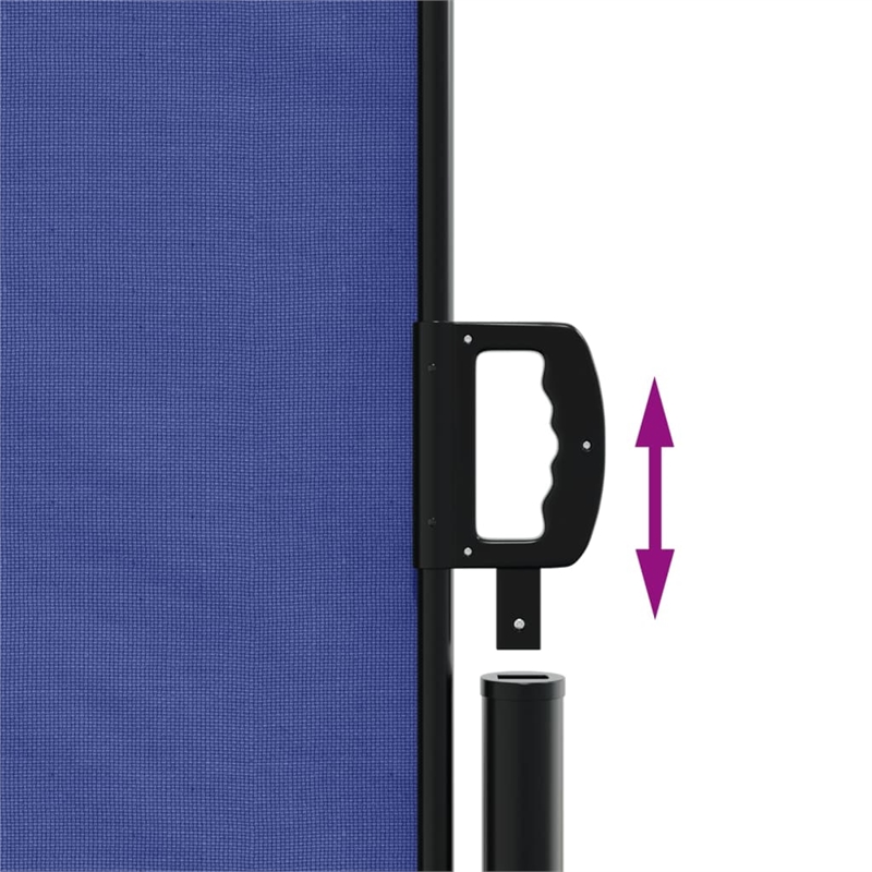 vidaXL Large Retractable Side Awning with PU Coating in Blue