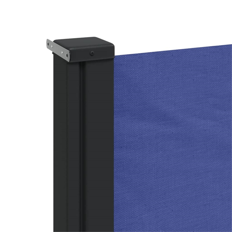 vidaXL Large Retractable Side Awning with PU Coating in Blue