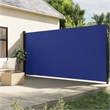 vidaXL Large Retractable Side Awning with PU Coating in Blue