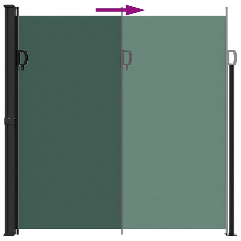 vidaXL Retractable Side Awning in Dark Green