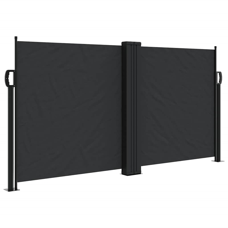 vidaXL Retractable Side Awning with PU Coating in Black