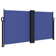 vidaXL Large Retractable Side Awning with PU Coating in Blue