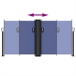 vidaXL Large Retractable Side Awning with PU Coating in Blue