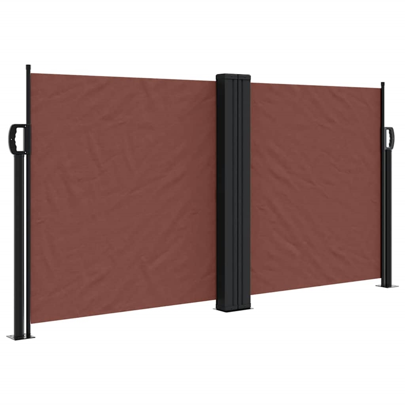 vidaXL Retractable Side Awning with PU Coating in Brown