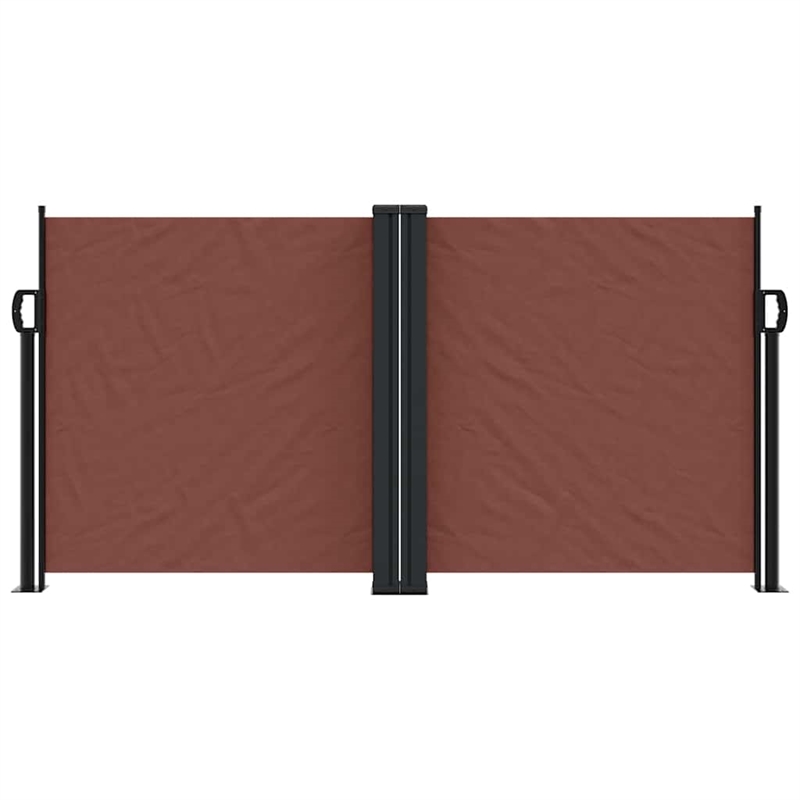 vidaXL Retractable Side Awning with PU Coating in Brown