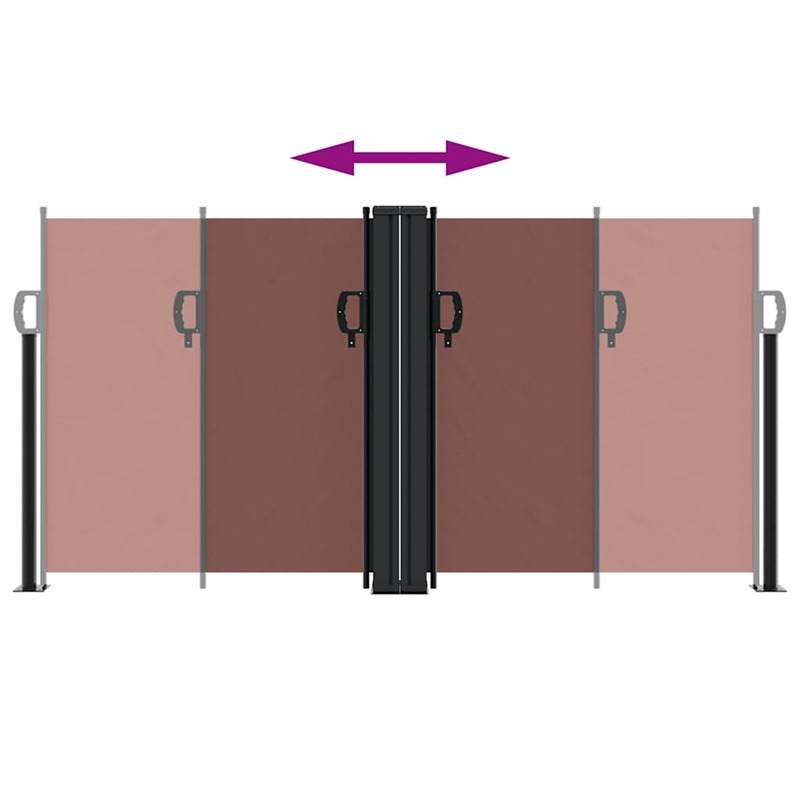 vidaXL Retractable Side Awning with PU Coating in Brown