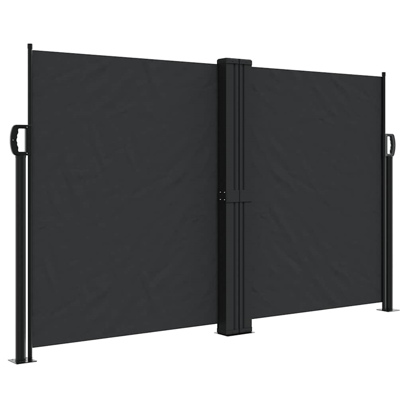 vidaXL Retractable Side Awning with PU Coating in Black