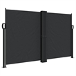 vidaXL Retractable Side Awning with PU Coating in Black