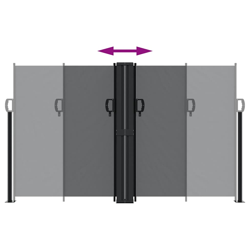 vidaXL Retractable Side Awning with PU Coating in Black