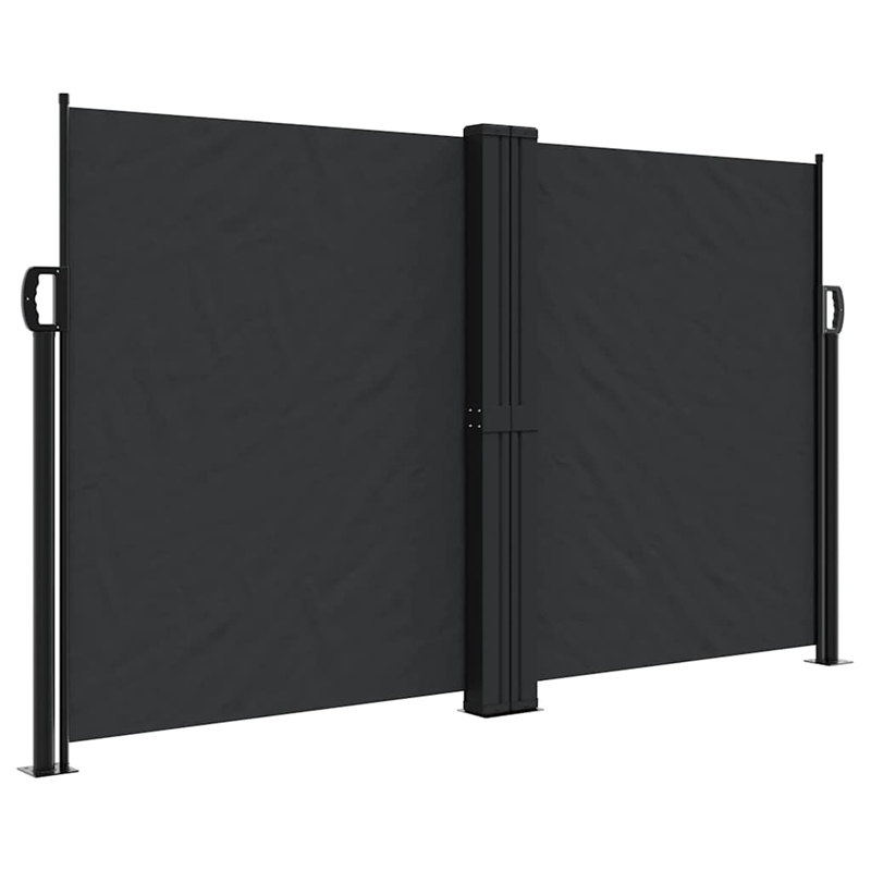 vidaXL Retractable Side Awning with PU Coating in Black
