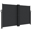 vidaXL Retractable Side Awning with PU Coating in Black