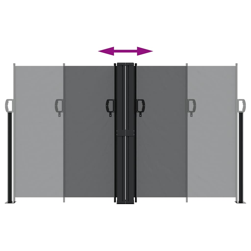 vidaXL Retractable Side Awning with PU Coating in Black