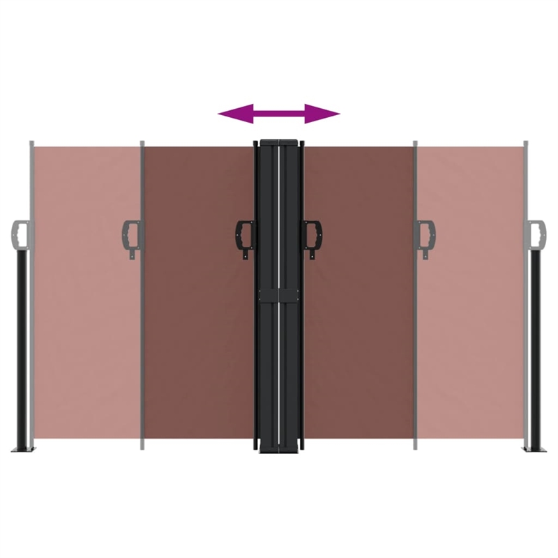 vidaXL Retractable Side Awning with PU Coating in Brown
