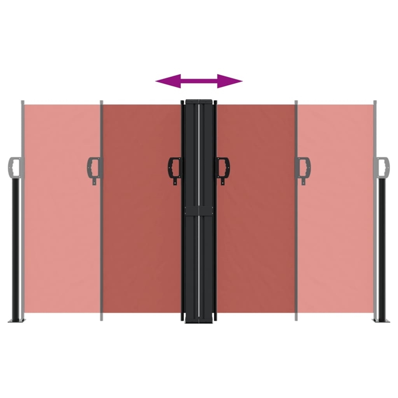 vidaXL Large Retractable Side Awning in Terracotta