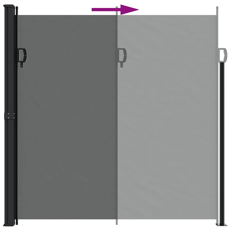 vidaXL Retractable Side Awning in Black