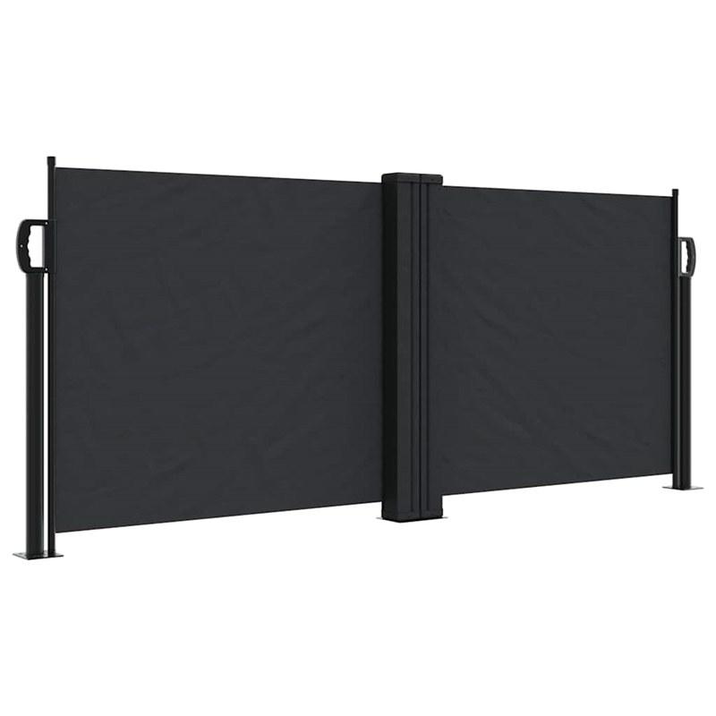 vidaXL Retractable Side Awning with PU Coating in Black