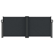 vidaXL Retractable Side Awning with PU Coating in Black
